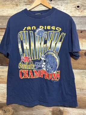 Vtg Blue San Diego Chargers afc conference champions tshirt